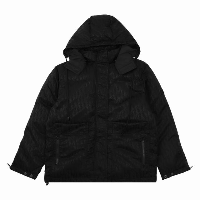 Dior all-over jacquard logo hooded down jacket Size: Xs-L