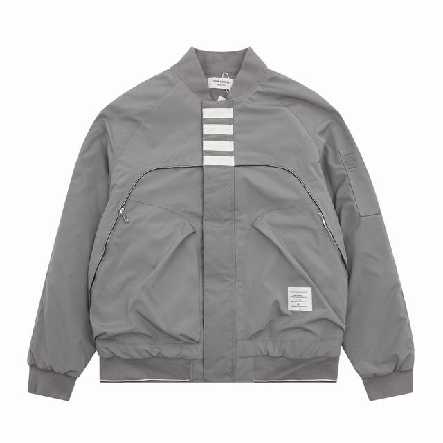 Thom Browne Four-Bar Baseball Jacket Size: Xs-L