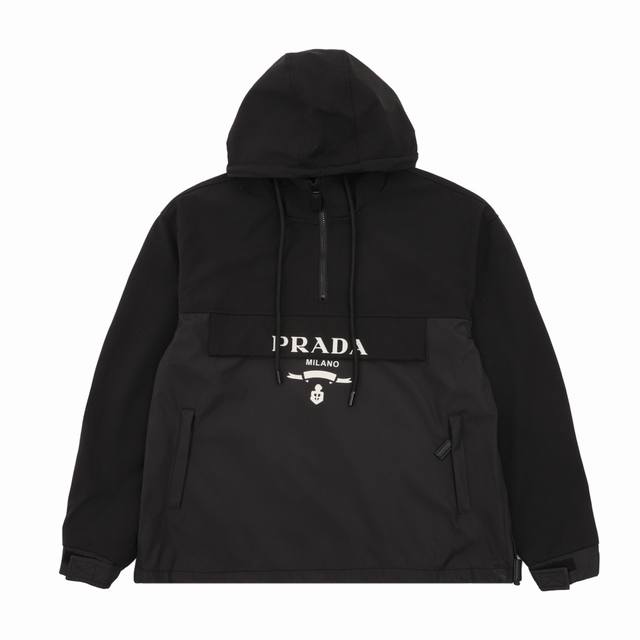 Prada logo half-zip hooded jacket Size: Xs-L