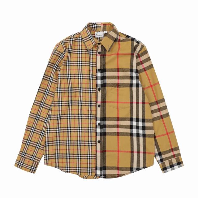 Burberry Two-tone Brushed Striped Check Classic Shirt Size: Xs-L