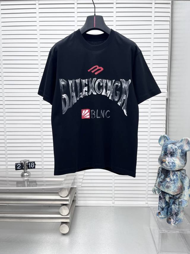 Balenciaga Paris 2025 Spring/Summer New Short-Sleeve Crew Neck T-Shirt. High-end