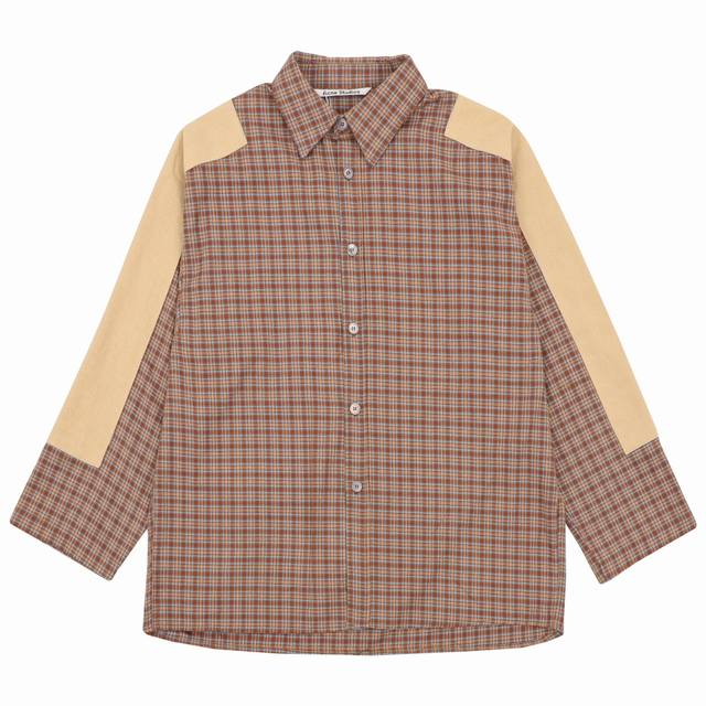 Acne Patchwork Plaid Long-Sleeve Shirt Size: SL
