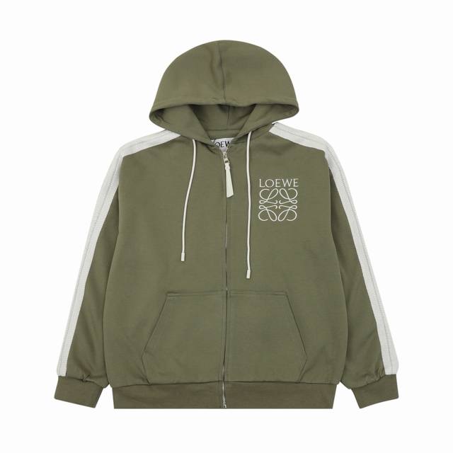 Loewe Color Block Embroidered Hooded Zip-Up Jacket Size: Xs-L