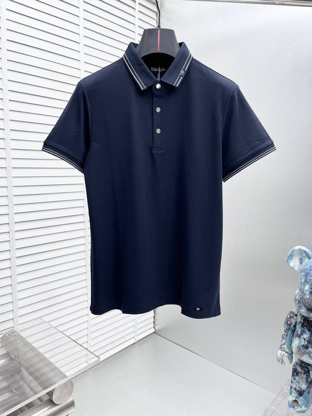 Tom Ford* 25Ss New Casual Business Short-Sleeve Shirt with Lapel Collar. Made wi