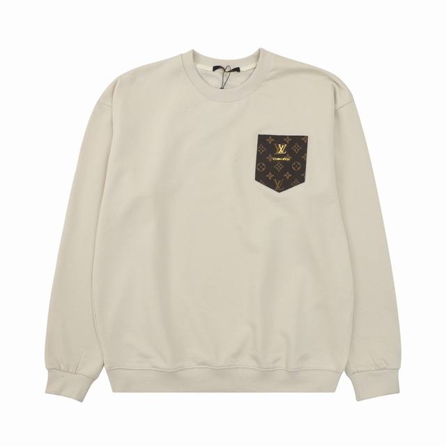 Louis Vuitton Vintage Floral Leather Label Cotton Sweatshirt for Couples ( ) Siz