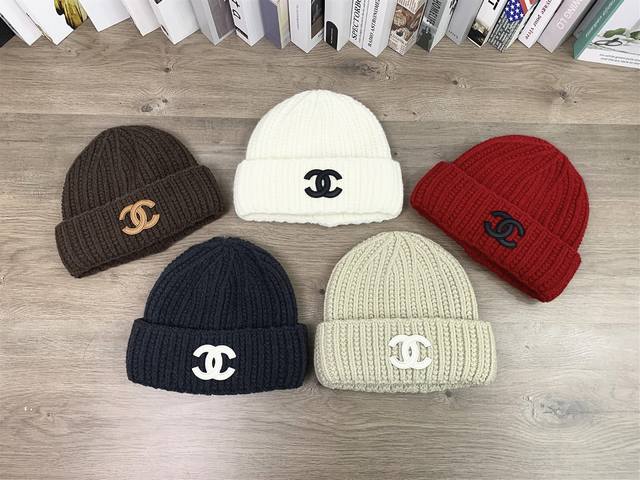 9945##Chanel Classic Knit Hat Casual Beanie Unisex Versatile Beanie Couple Hat#