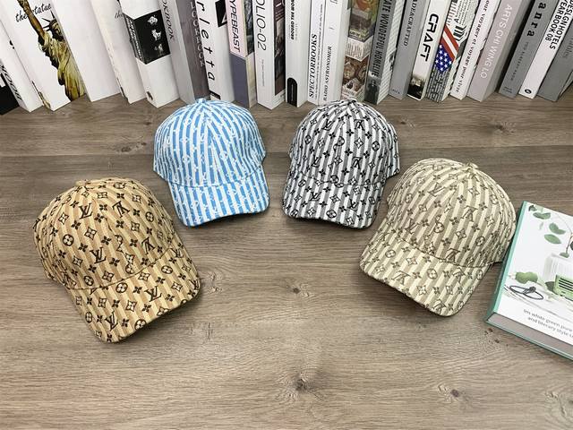 9944##LV Baseball Cap with All-over Logo Print, Casual Duckbill Cap, Unisex Coup