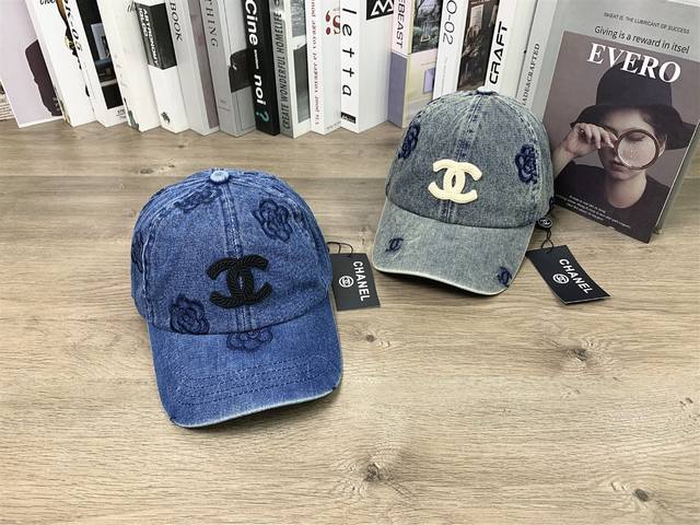 9940##Chanel Denim Baseball Cap, Casual Flat Cap, Unisex, Versatile Hat, Makes Y