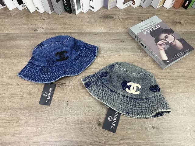 9933##Chanel Bucket Hat, Denim Bucket Hat, Unisex Casual Versatile Hat# One Size