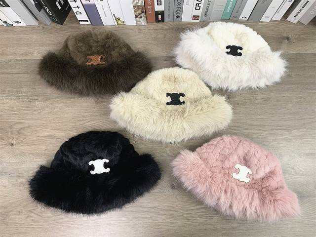 9917##Celine Women's Bucket Hat, Face-Slimming, Versatile, Warm, Bucket Hat# One