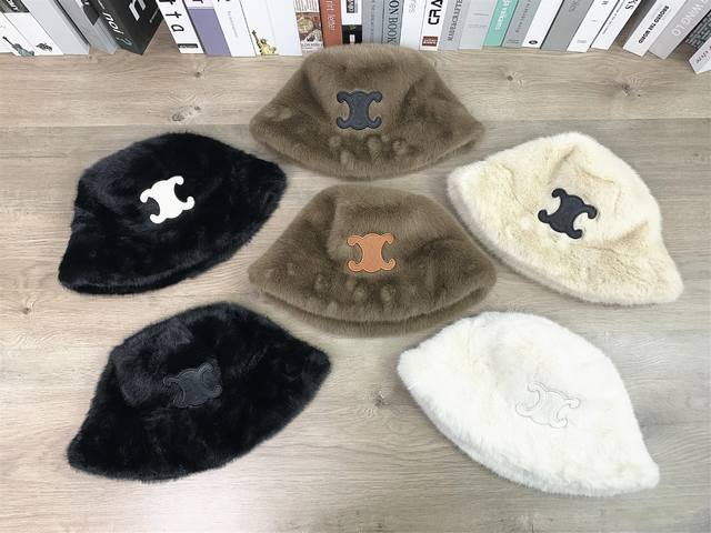 9916##Cenline Women's Fleece Bucket Hat, Versatile, 3 , One Size . Colors: Whi