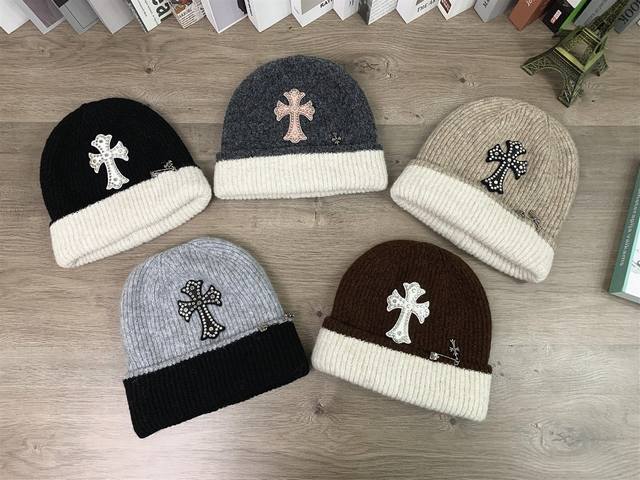 9901##Chrome Hearts Casual Personalized Knitted Hat, Unisex, Autumn/Winter Versa