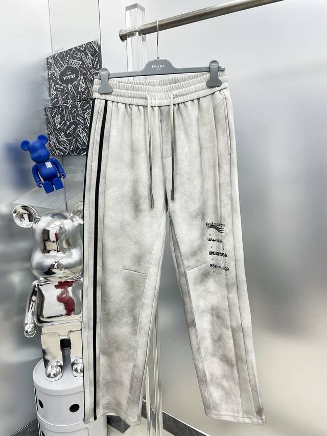 Balenciaga 2025 Fall/Winter New Color-Blocked Logo Casual Pants, Available Now