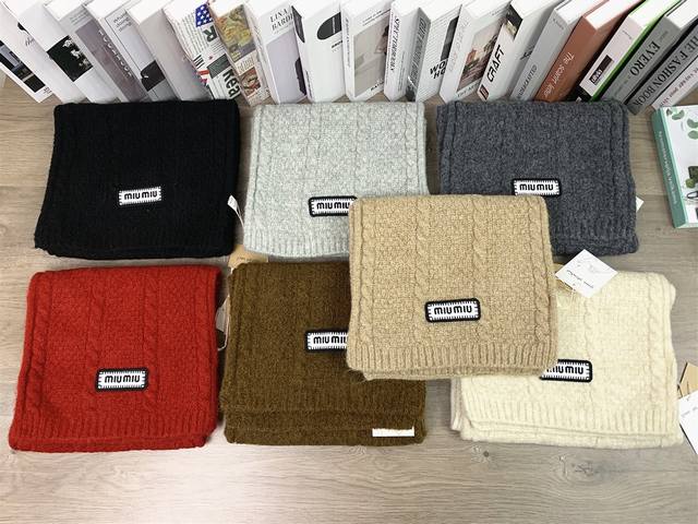 9893# #Miu Miu Autumn/Winter Scarf, Unisex, Versatile Scarf# Colors: Dark Gray,