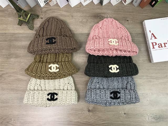 9890##Chanel Knit Hat, Unisex Casual Beanie, Autumn/Winter Wool Hat, Versatile#