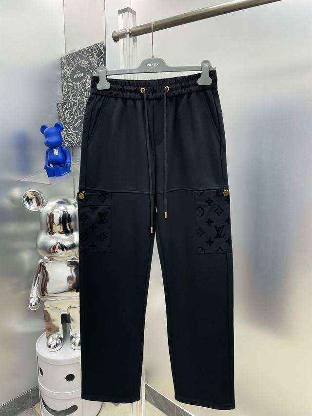 Bal Paris 2025 Autumn/Winter New Flocked Pocket Brand Logo Casual Pants, Availab