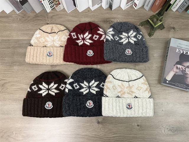 9886##Moncler Knitted Hat, Autumn/Winter Beanie, Unisex Casual, Face-Slimming, V