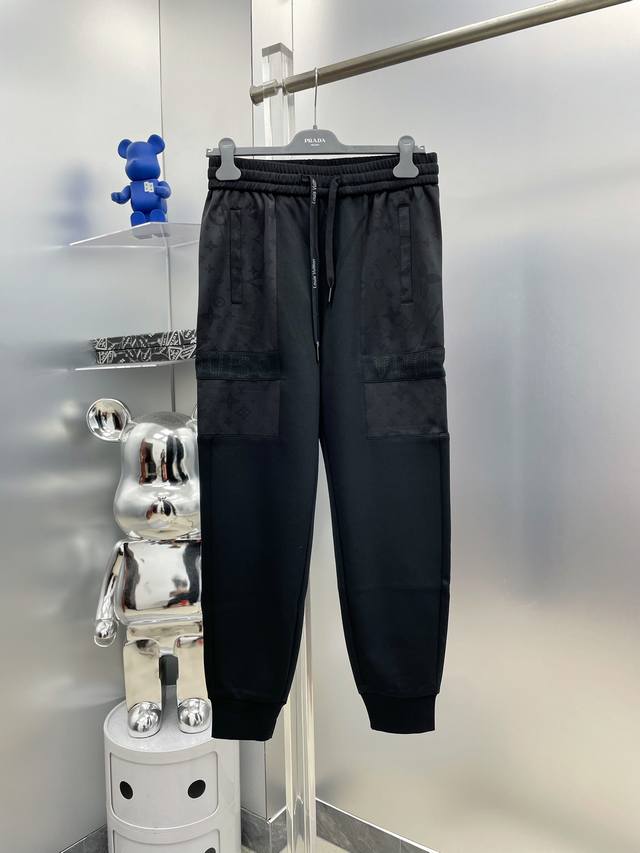 LV Louis Vuitton 2025 Fall/Winter New Monogram Logo Pants with Subtle Lettering