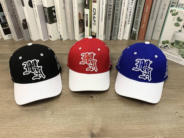9868##Amiri Color Block Baseball Cap, Hard Top, Duckbill Cap, Color Block Letter