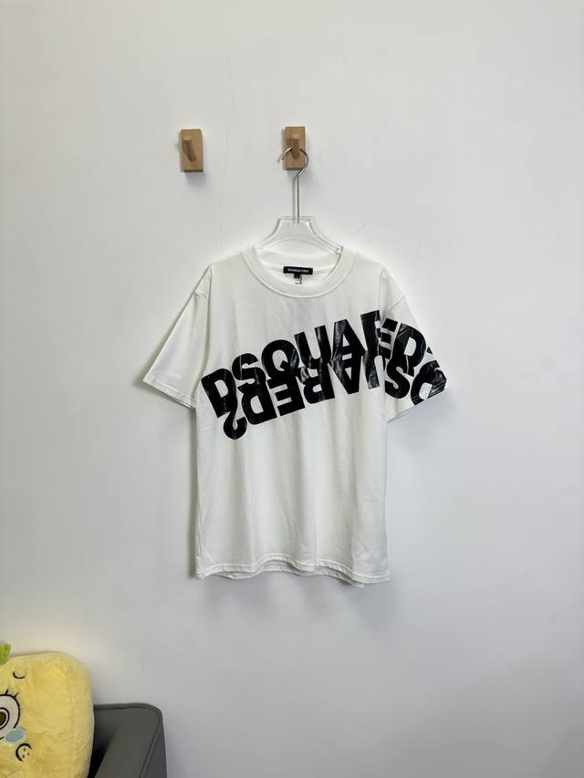 Special Price D2 Letter Print Crew Neck Short Sleeve Fabric made of 32-count dou