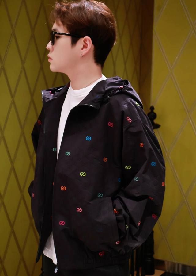 High-quality Gucci Gucci Colorful Jacquard Canvas Patchwork Jacket. Originally