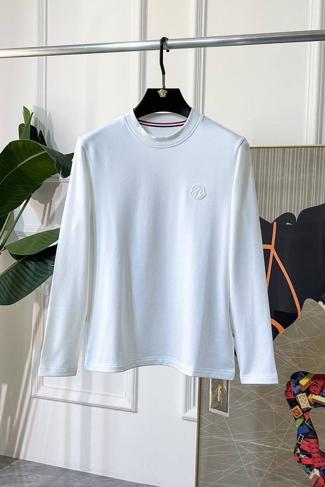 Moncler 2025 Autumn Hot Selling Thin Fleece Long-Sleeve T-Shirt. Made with cust