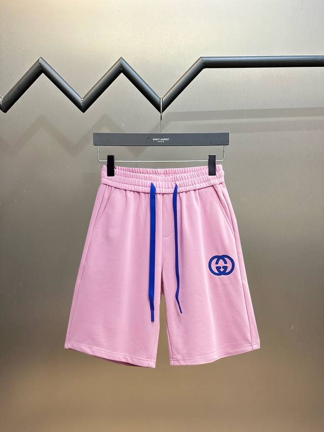 Gucci 2025 Summer New Men's Casual Shorts with All Three Labels Complete. Made