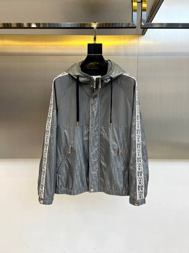 Dior, 2025 Fall/Winter new jacquard technical fabric, Diamond pattern zip-up ho