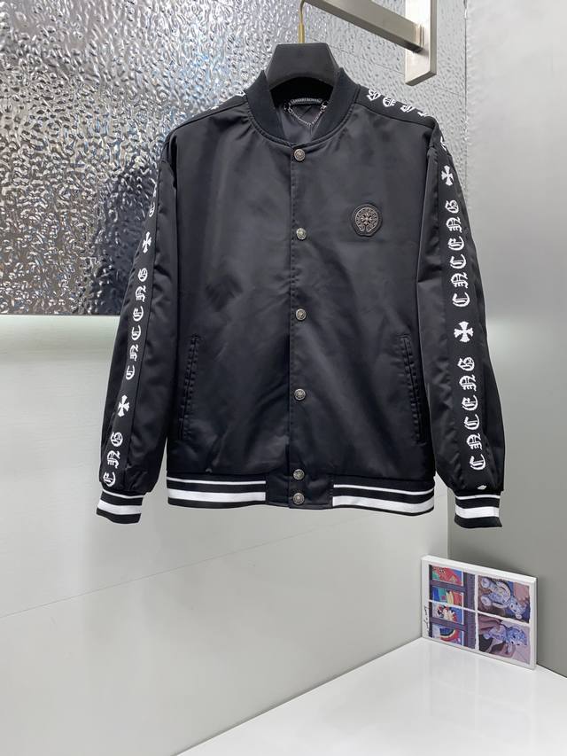 Chrome Hearts new baseball collar jacket, stylish and cool, simple and versatil