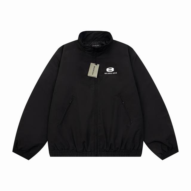 Style No. #S632 Balenciaga Blcg 24Fw Double Ring Embroidered Logo Stand Collar C