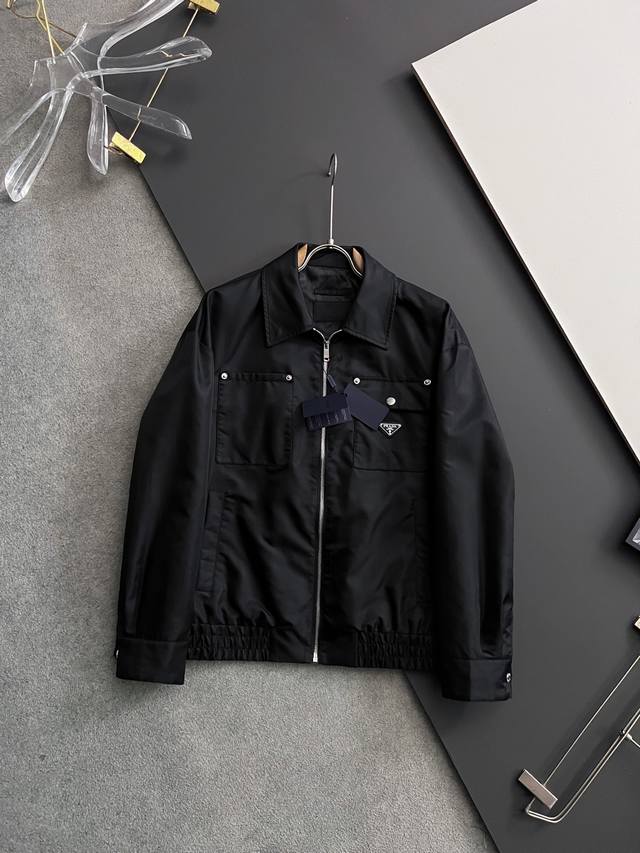 prad*2025 Early Spring New Arrival Prada Lapel Jacket, a hot spring jacket, comf