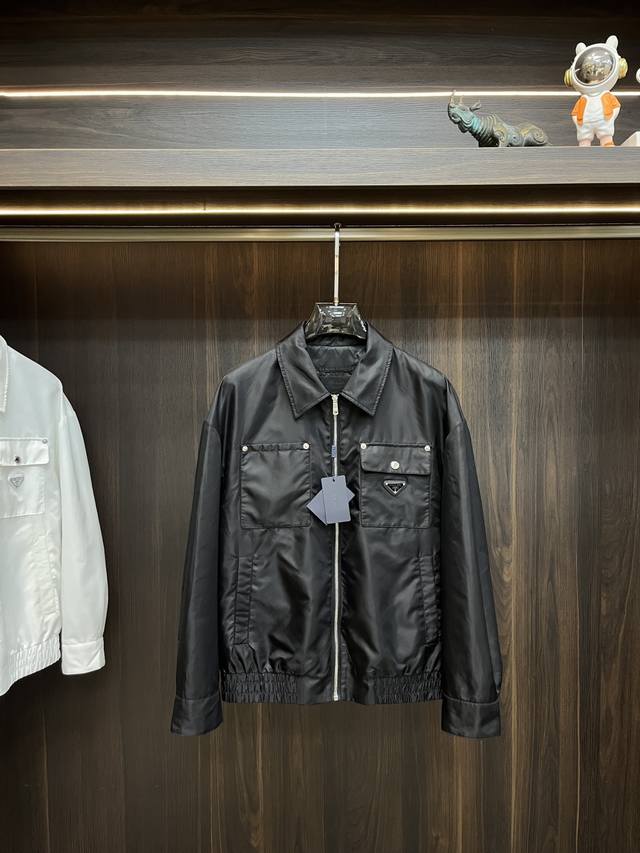 Featured: Prada 2025 Spring/Summer Latest Style Lapel Casual Jacket. High-end q