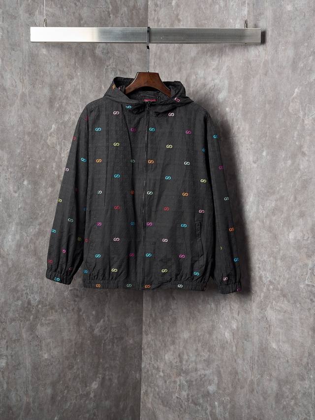 Colorful Jacquard Embroidered Cotton Flap-Fold Hooded Jacket In Stock M-3XL