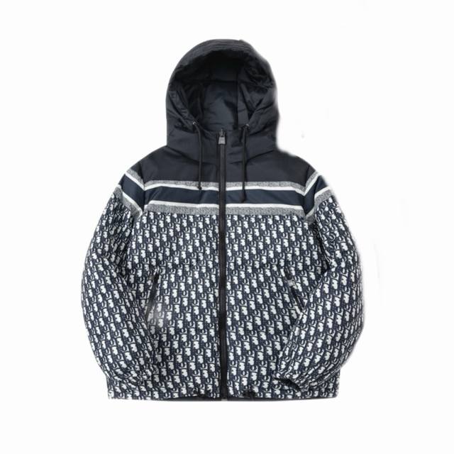 Style No. #S615 Dior Classic All-Over Print Reversible Hooded Down Jacket. Orig