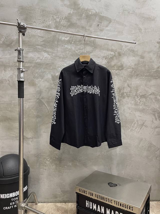 Style No. #S607 Balenciaga Blcg 25Ss Hollow-out Flame Totem Print Long-Sleeve S