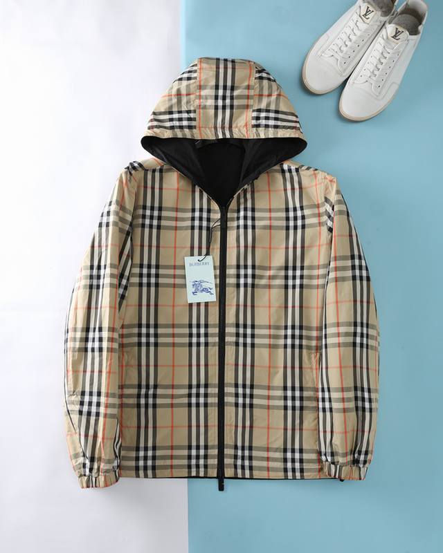 Bbr Barry 25Fw Early Autumn New Reversible Black Zip-Up Jacket/Windbreaker, Men'