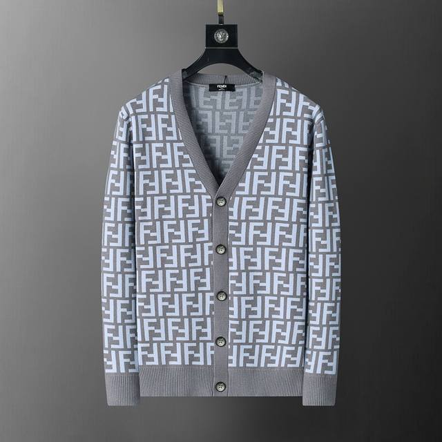 Style No.: A440# New Winter Cardigan Sweater with Classic Double F Letter Jacqu