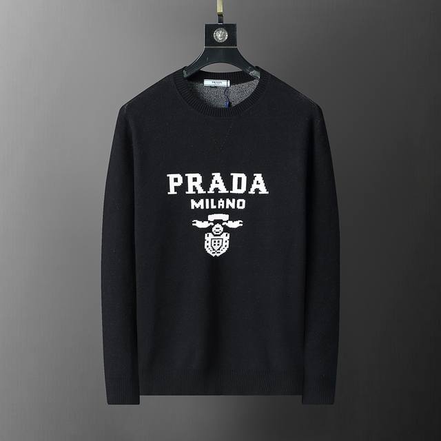 Style No.: A436# New Winter Crew Neck Pullover Sweater with Classic Prada Lette