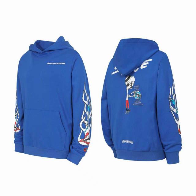 Ke3104 Chrome Hearts Ch graffiti parody print hoodie Custom-woven and dyed, no c