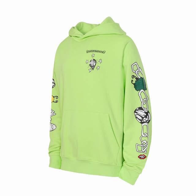 Ke3122 Chrome Hearts Ch Graffiti Parody Print Hooded Sweatshirt Custom-woven and