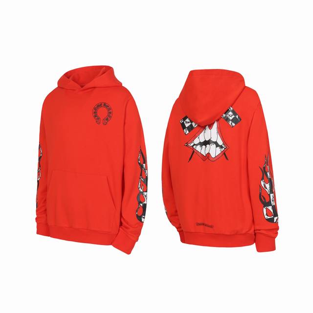 Ke3112 Chrome Hearts Ch graffiti parody print hoodie Custom-woven and dyed, no c