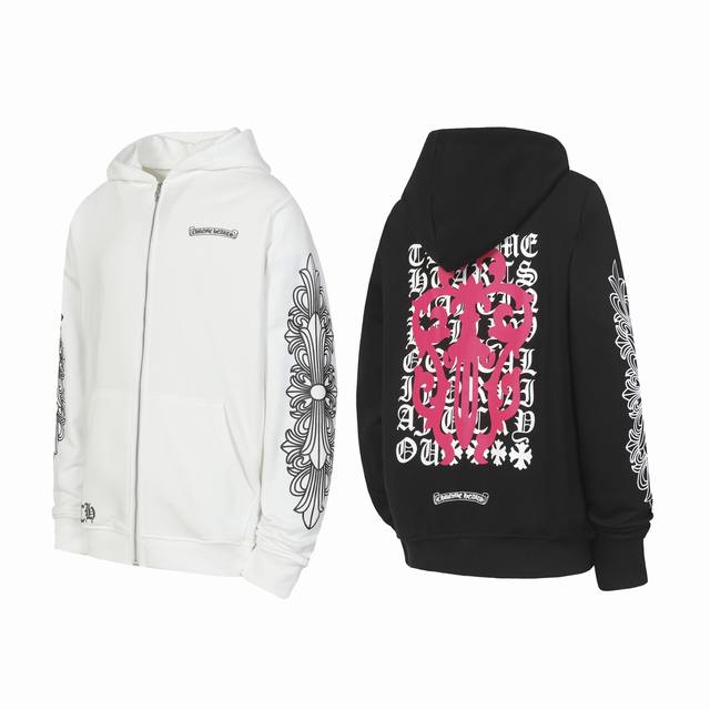 Ke3124 Chrome Hearts Ch Colorful Sanskrit Print Zipper Sweatshirt Cardigan Jacke