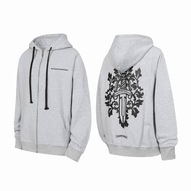 Ke33 Chrome Hearts Ch Chrome Hearts Sword Print Zipper Sweatshirt Cardigan Jacke