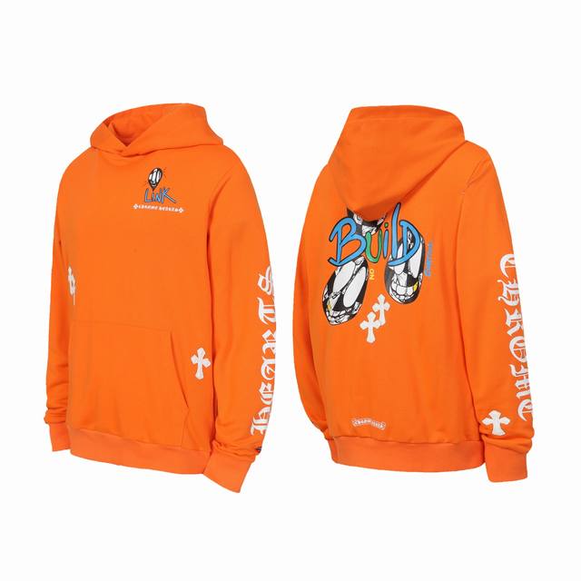 Ke3113 Chrome Hearts Ch graffiti parody print hoodie Custom-woven and dyed, no c