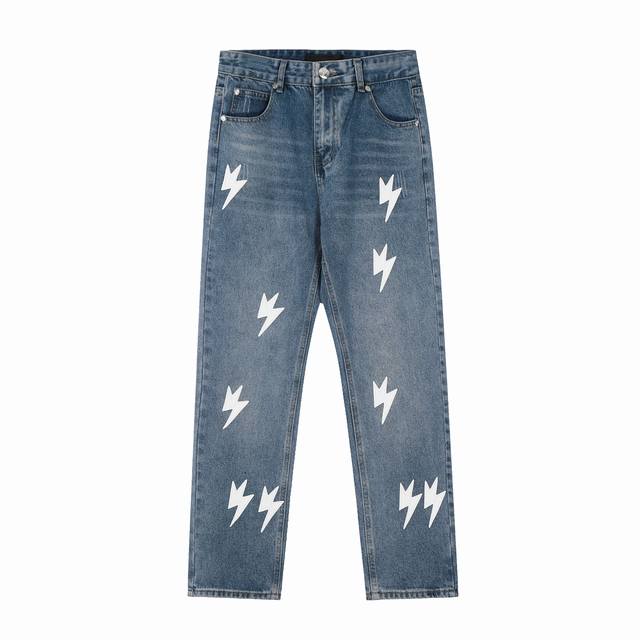 S08 # Amexnocap Classic Lightning Patchwork Couple Style Ice Blue Washed Distres