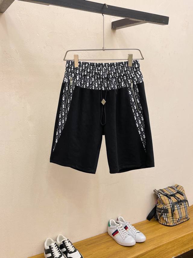 Dior 2025 Summer New Men's Casual Shorts, all three labels complete. High-end c