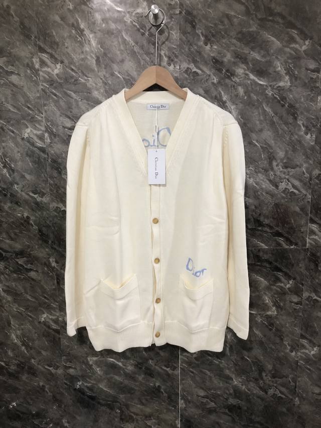 Absolutely heavyweight high-quality Dior new jacquard logo wool knit sweater ca