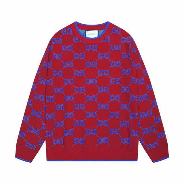 Gucci Gg knit cotton jacquard sweater, unisex and versatile, the brand's iconic