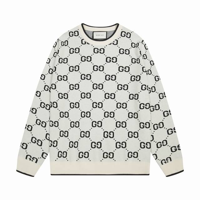 Gucci Gg knit cotton jacquard sweater, unisex and versatile, the brand's iconic