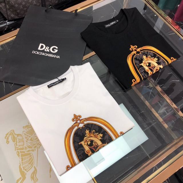 Dg Dolce & Gabbana 20Ss Spring/Summer New Court Style 3D Printed Short-Sleeve T-